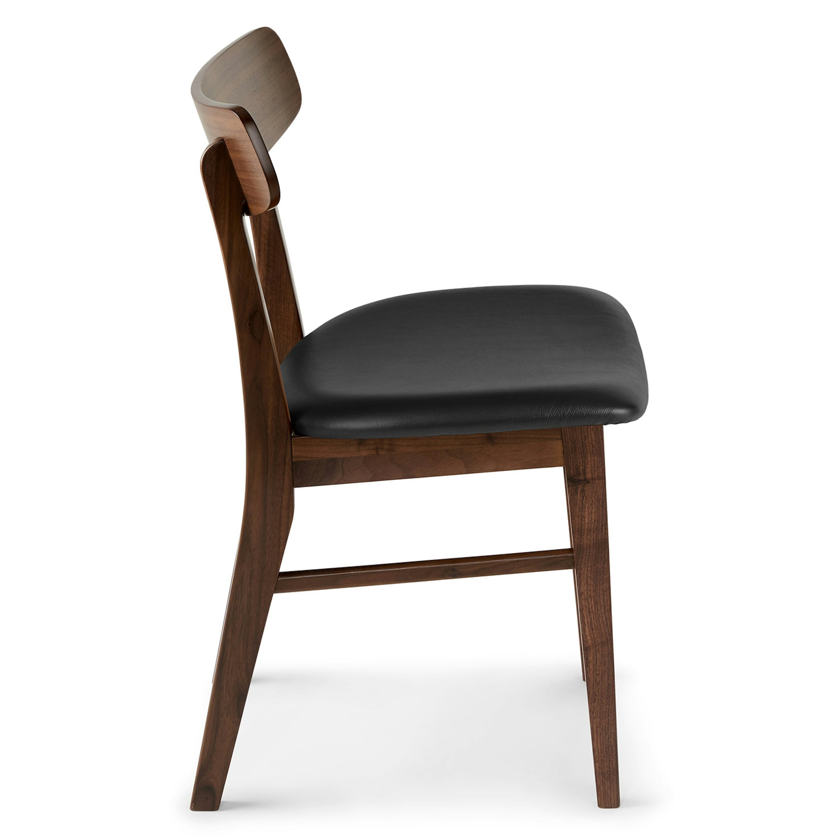 Black Leather Walnut Dining Chair (set of 2) minor damage
