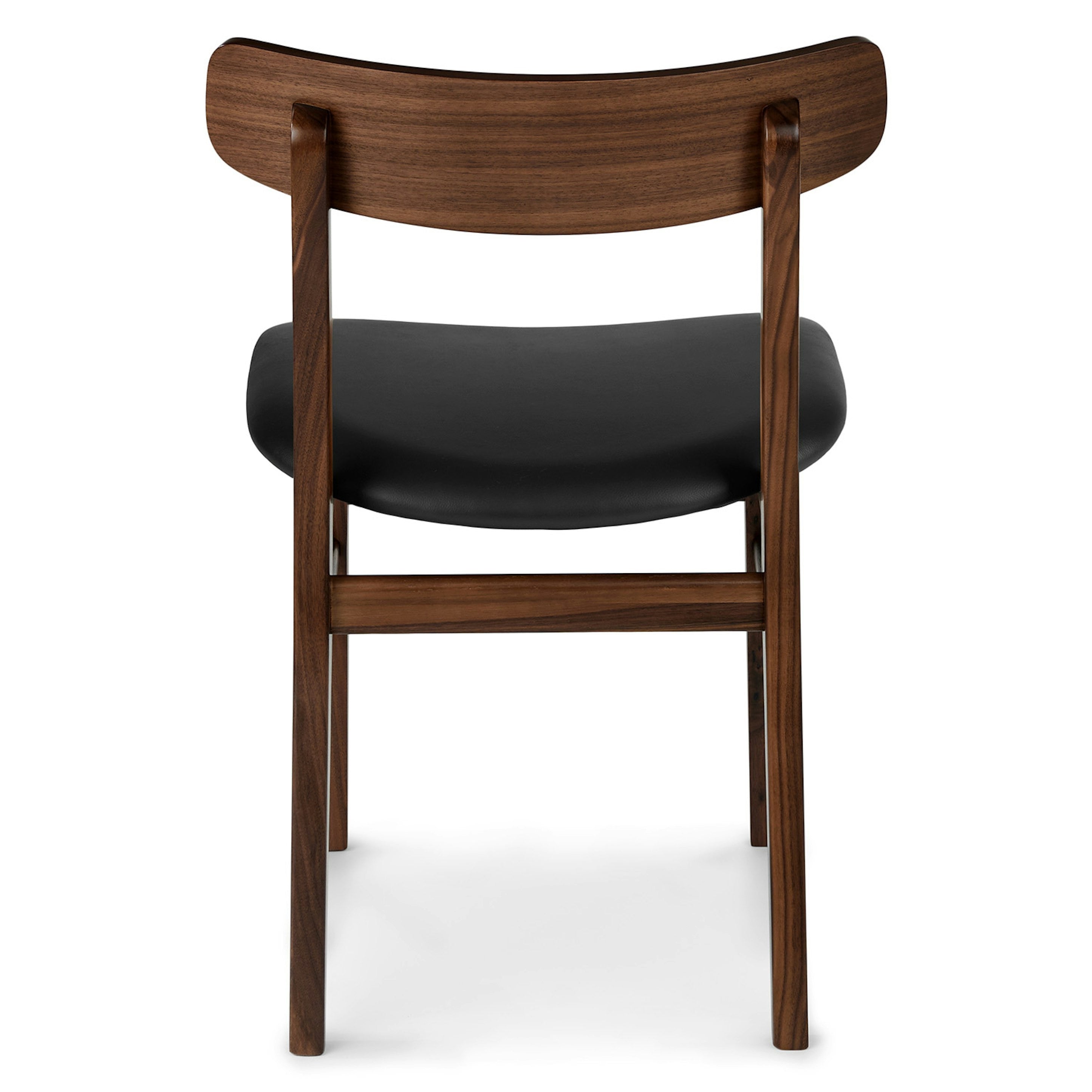 Black Leather Walnut Dining Chair (set of 2) minor damage