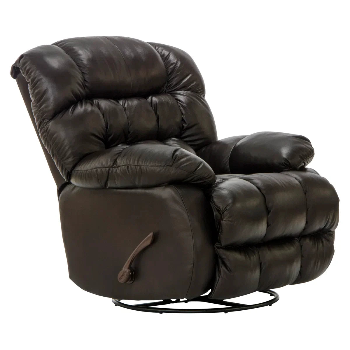 Leather Match Swivel Glider Recliner