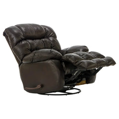 Leather Match Swivel Glider Recliner