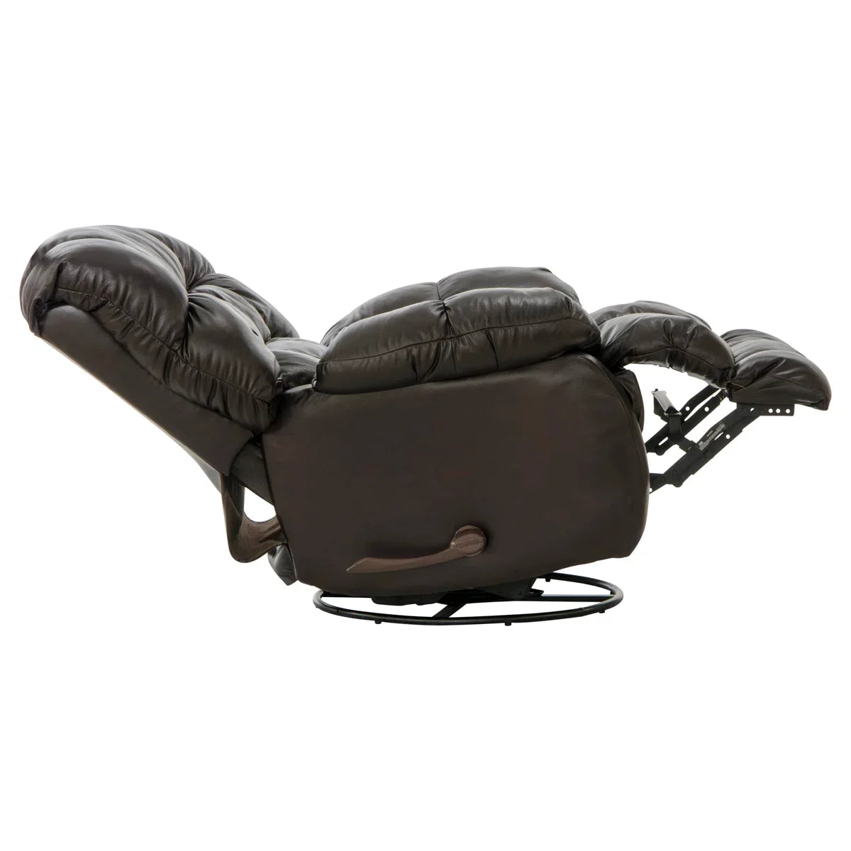 Leather Match Swivel Glider Recliner