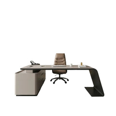 L-shaped Light Khaki Desk(Minor damage)