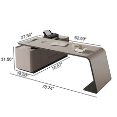 L-shaped Light Khaki Desk(Minor damage)