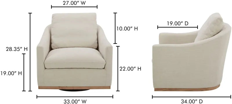 Beige Swivel Chair