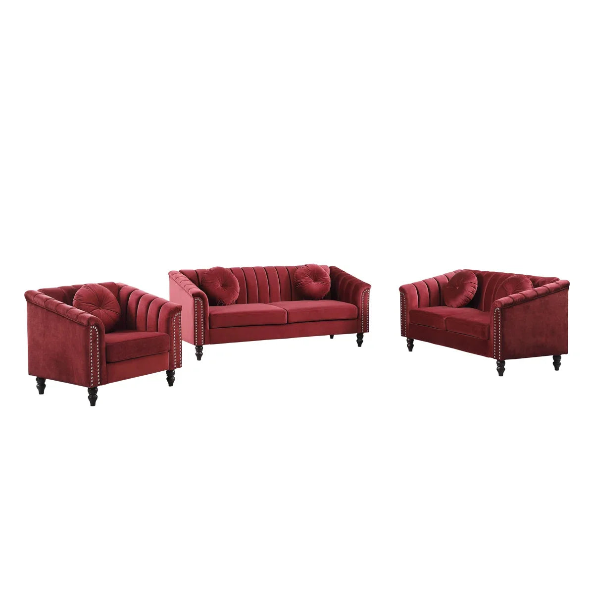 Cranbrook 3-piece sofa set RED