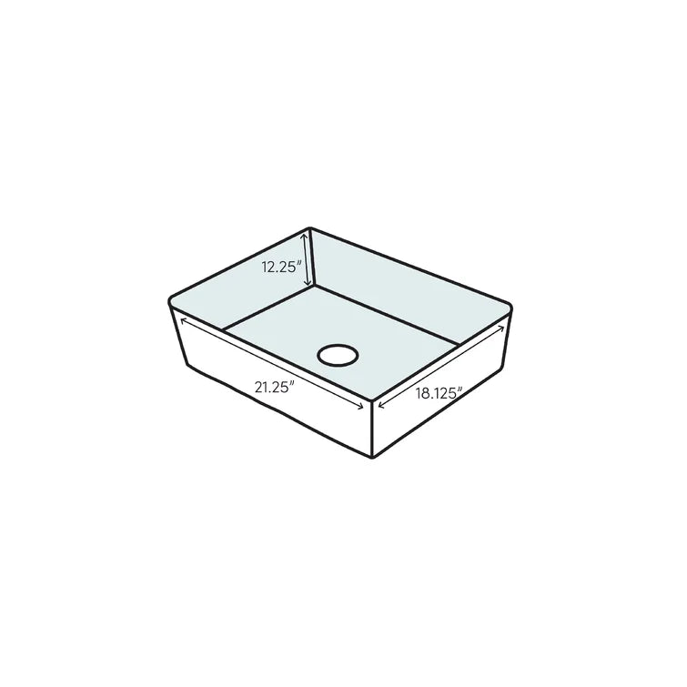 Wall Mount Bathroom Sink with Overflow -  22" Ceramic