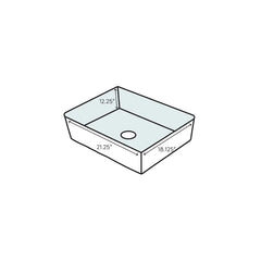Wall Mount Bathroom Sink with Overflow -  22" Ceramic