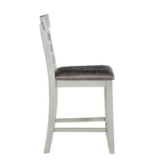 Upholstered 24'' Counter Stool Grey (Set of 2)