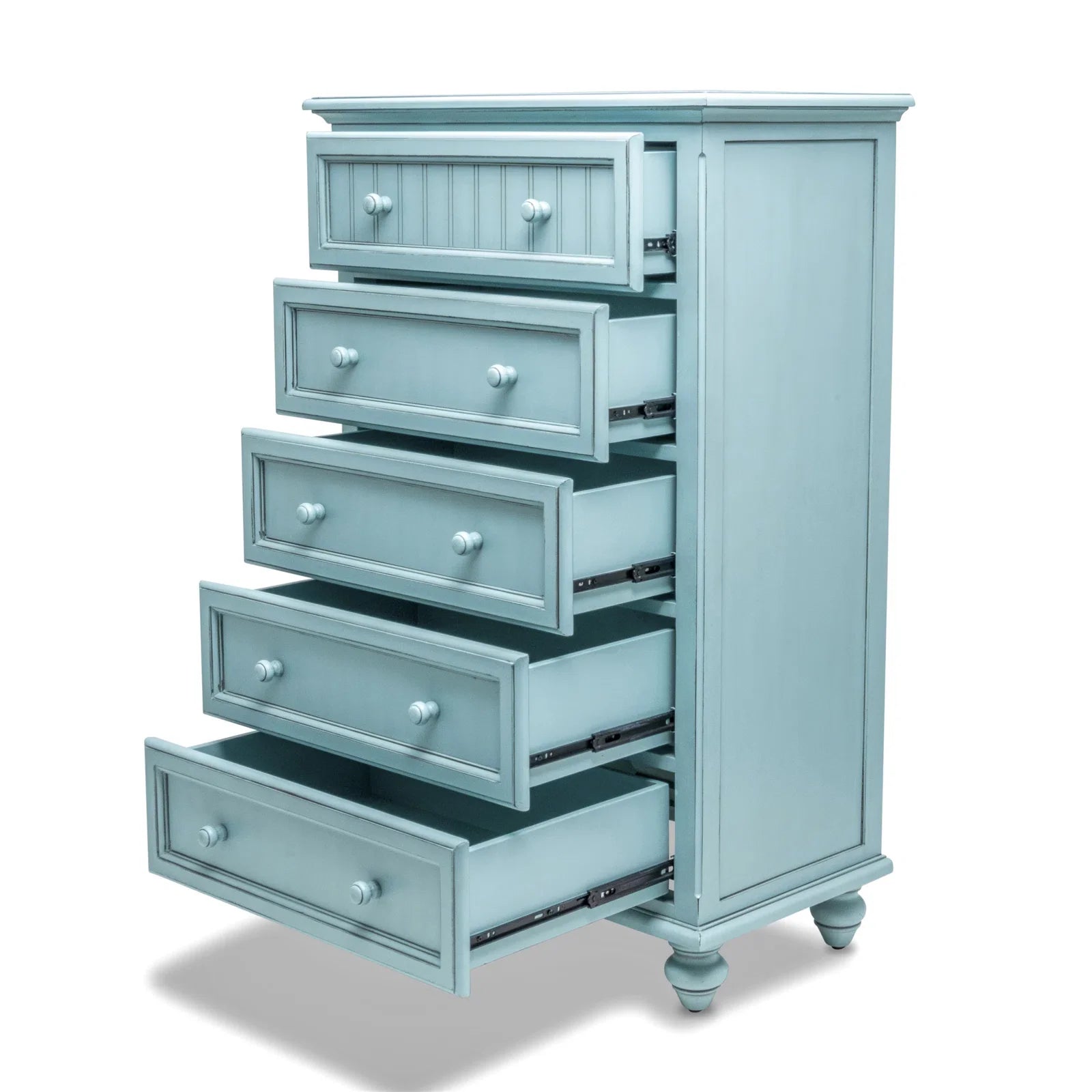5 - Drawer Coastal Chest Solid Wood (minor Damage)