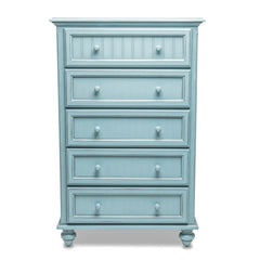 5 - Drawer Coastal Chest Solid Wood (minor Damage)