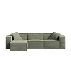Krypton Green sectional with Round Ottoman