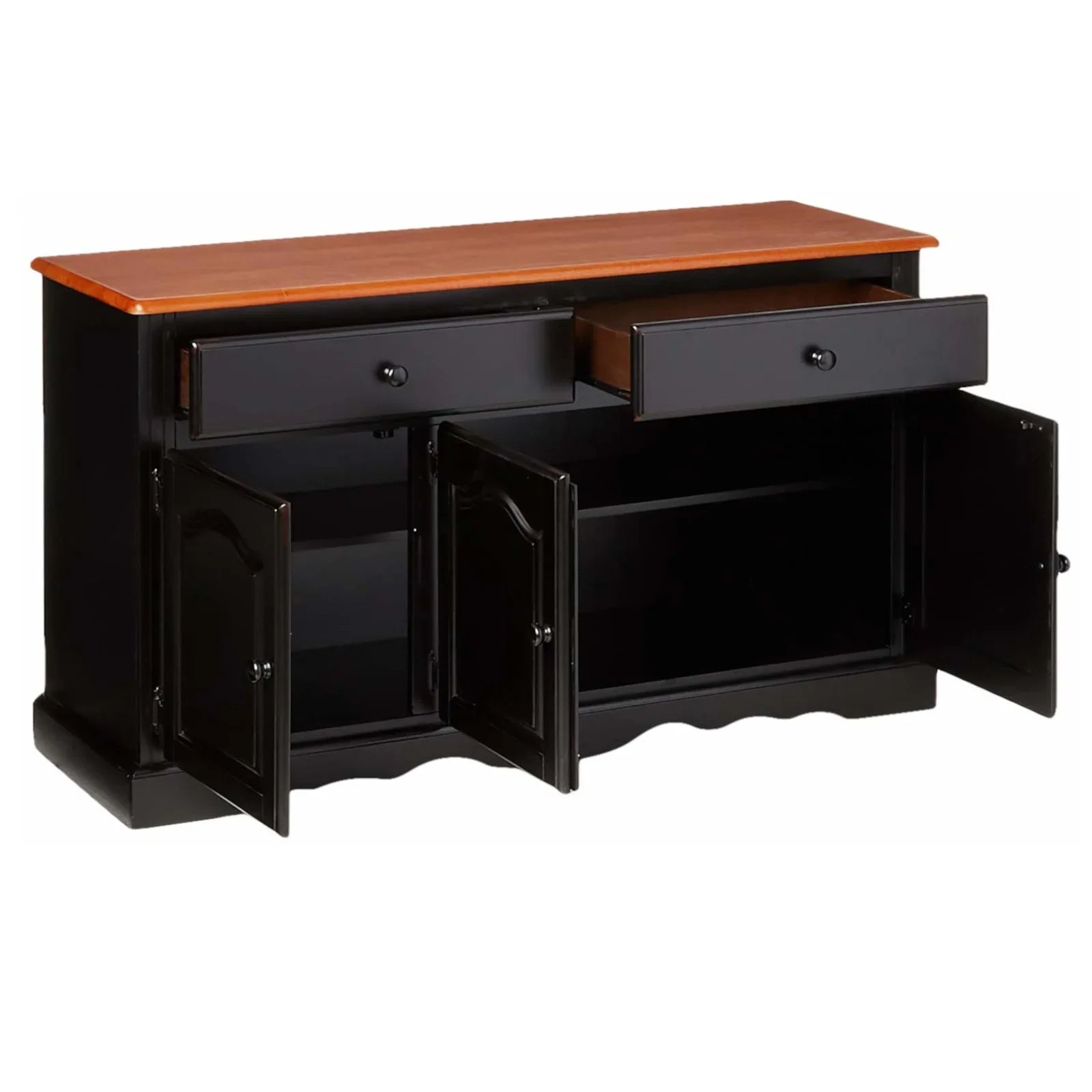 53'' Solid Wood Sideboard black