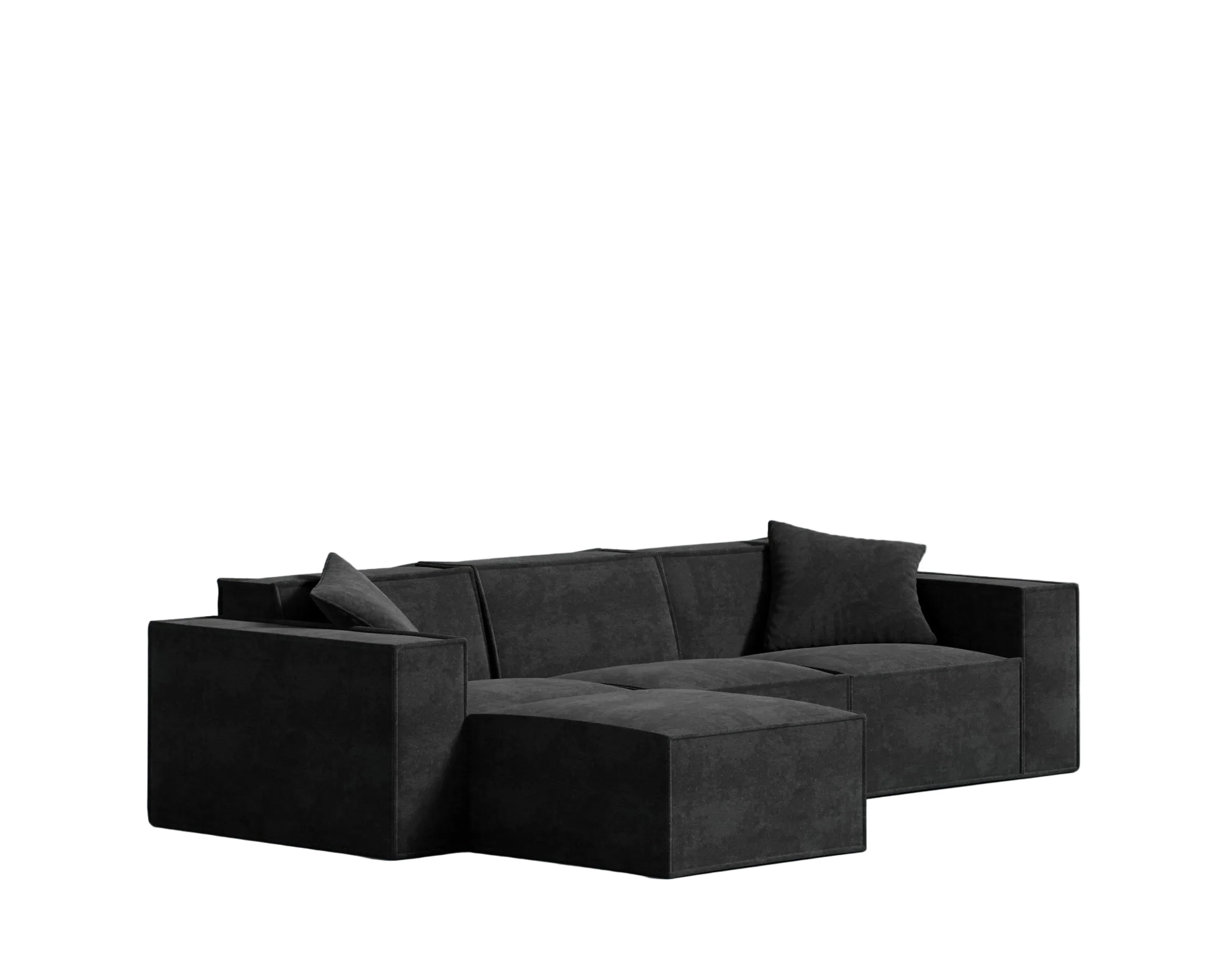 4 pieces Carbon Black - Sectional Sofa