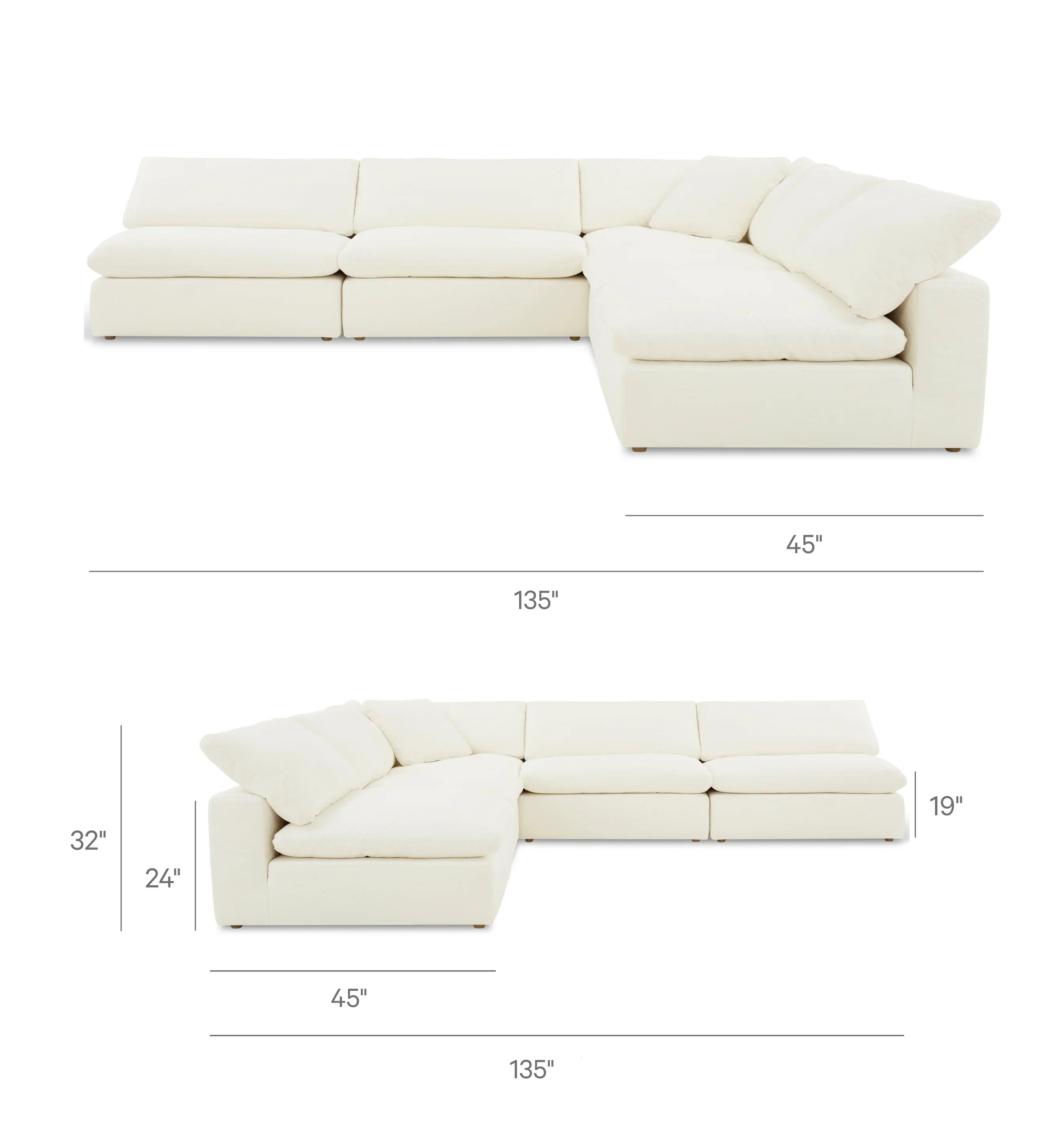 Movie Nigh 5-Piece Sectional-Grey