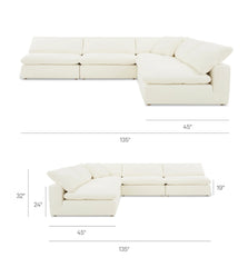Movie Nigh 5-Piece Sectional-Grey