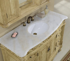 48'' Single Bathroom Vanity with Marble Top Tan (Minor damage)