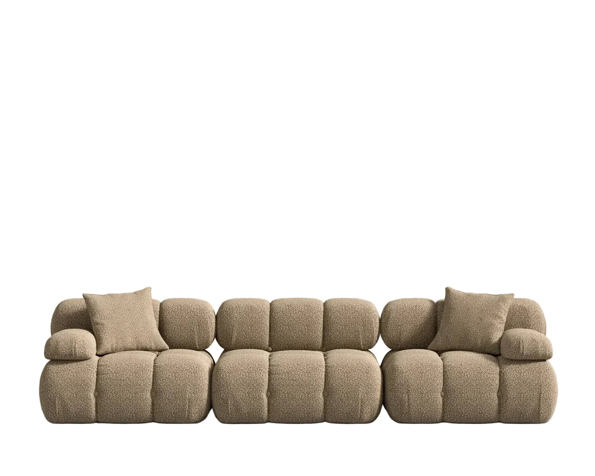 Three Seater Fawn Sofa