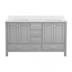 60-inch Countertop with Double sink, gray(Minor Damge)