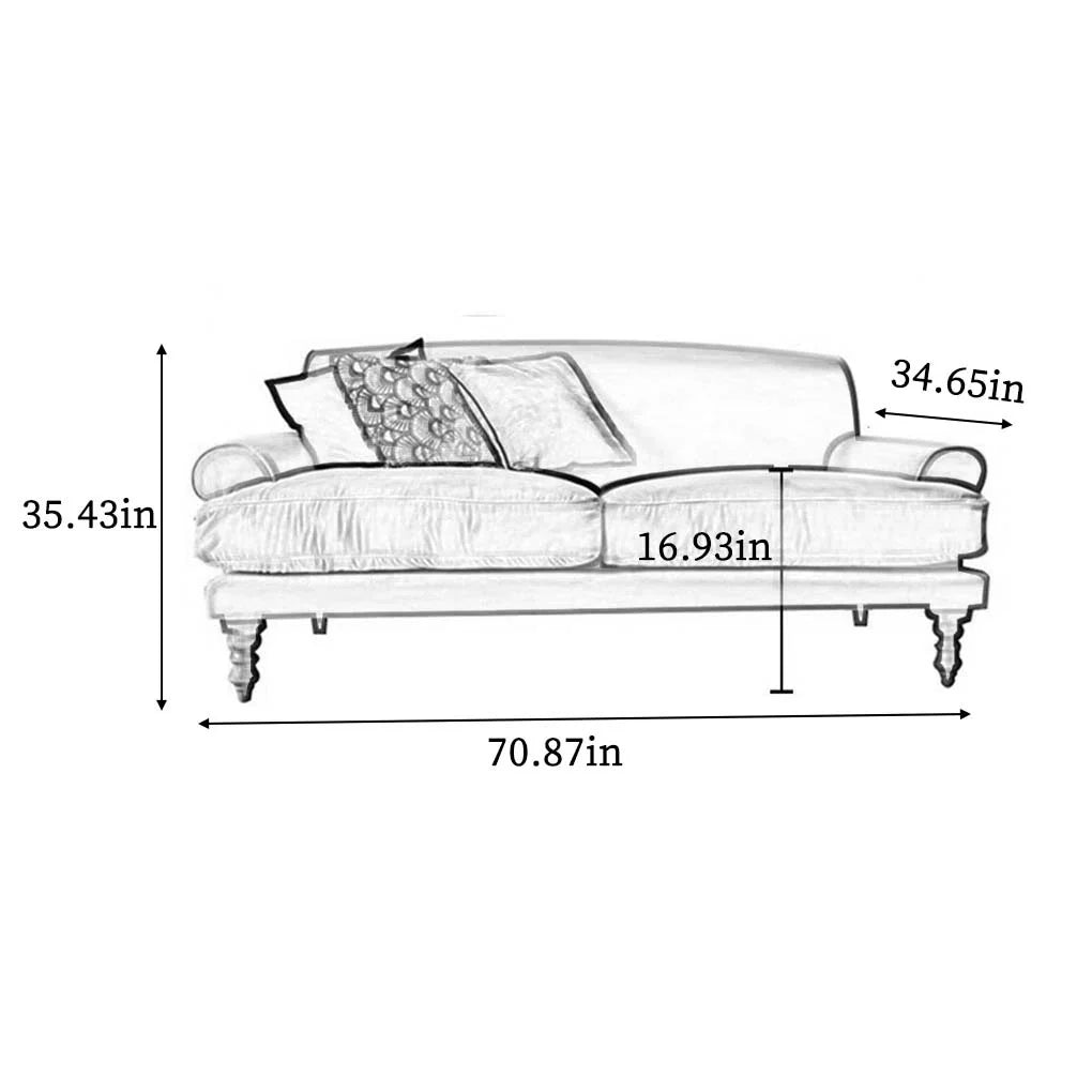 Modern Simple Retro Fabric Sofa 70.87'' Upholstered Sofa