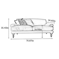 Modern Simple Retro Fabric Sofa 70.87'' Upholstered Sofa