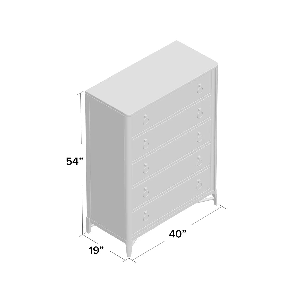 Regan 40'' W 5 - Drawer Dresser