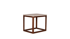 Ellis Side Table Travertine and Wood