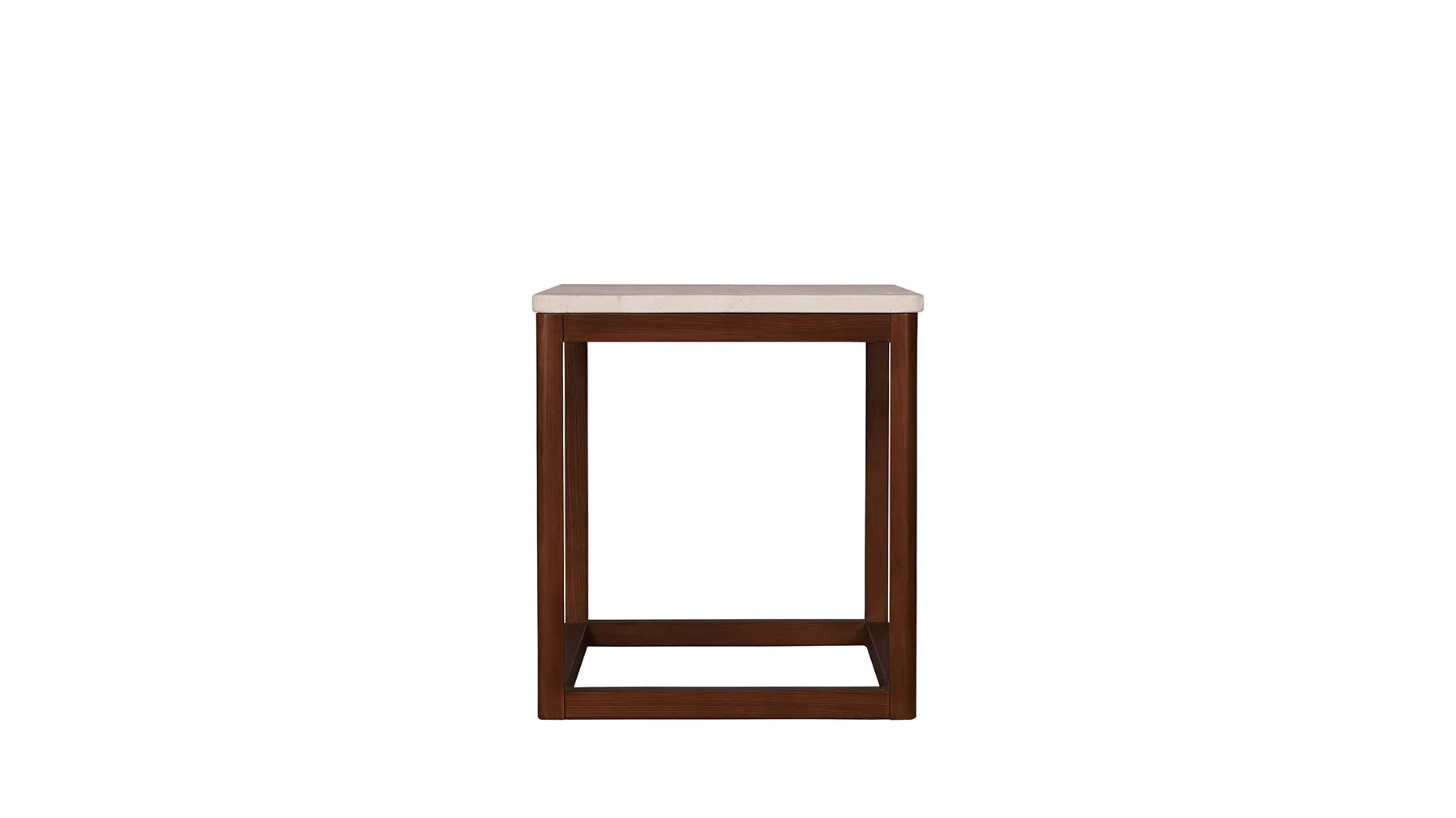 Ellis Side Table Travertine and Wood