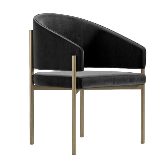 U Velvet Dining chair BLACK