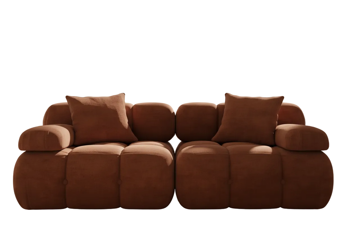 Copper Tan-Sectional Loveseat