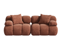 Copper Tan-Sectional Loveseat