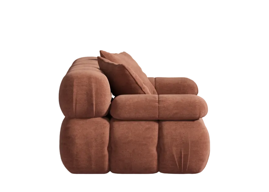 Copper Tan-Sectional Loveseat