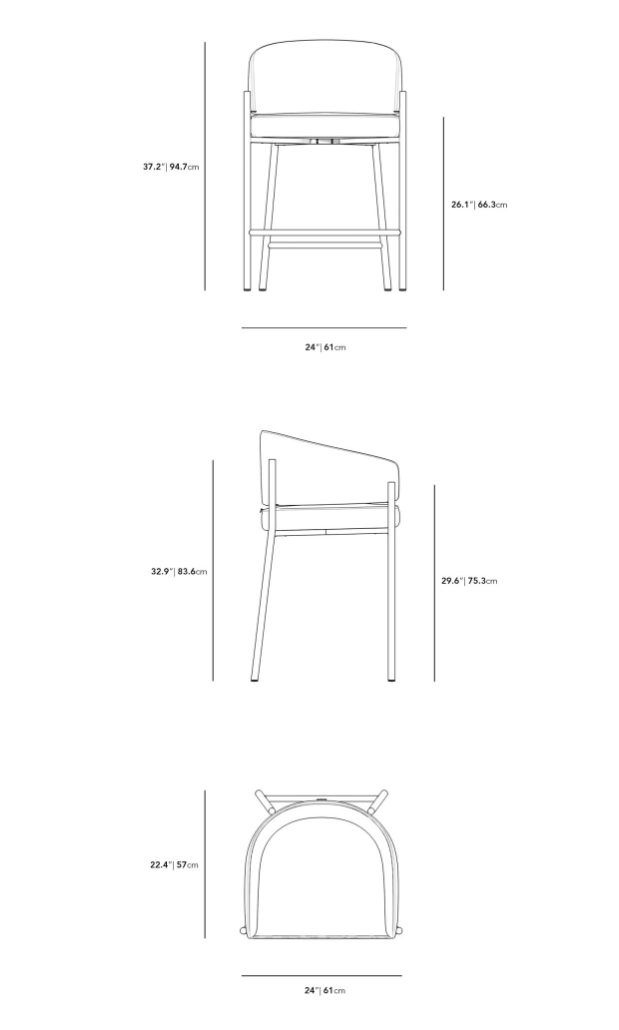 Trento Taupe - Solana Counter Stool