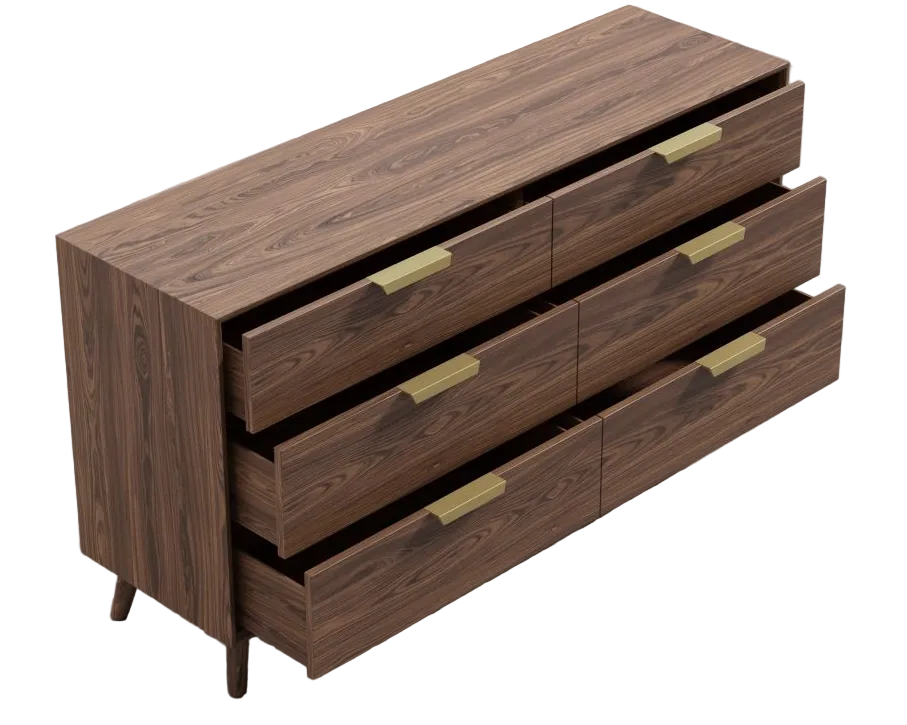 Walnut Wide Dresser - Asher