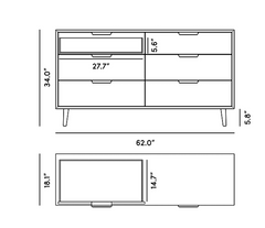 Walnut Wide Dresser - Asher