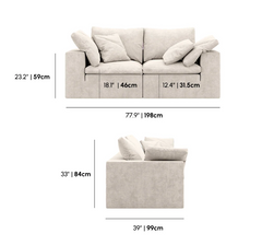 Silicon Sand - Loveseat Sofa
