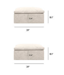 Square Ottoman - helium cloud