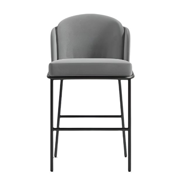 Grey velvet  counter stool