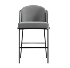 Grey velvet  counter stool
