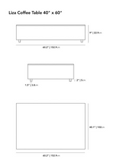 Liza Coffee Table - Walnut - 40'' x 60''