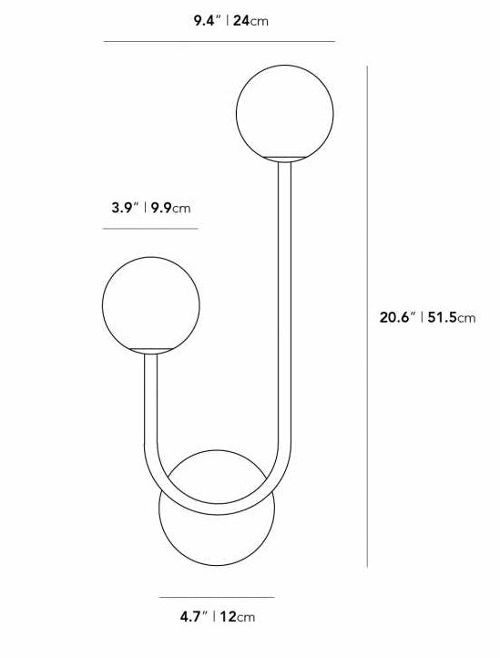 2 Light Sconce Black Finish