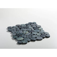 Sliced Pebble Mosaic Wall Floor Black