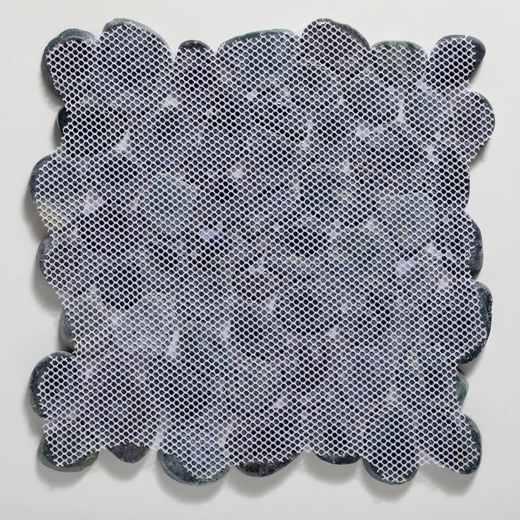 Sliced Pebble Mosaic Wall Floor Black