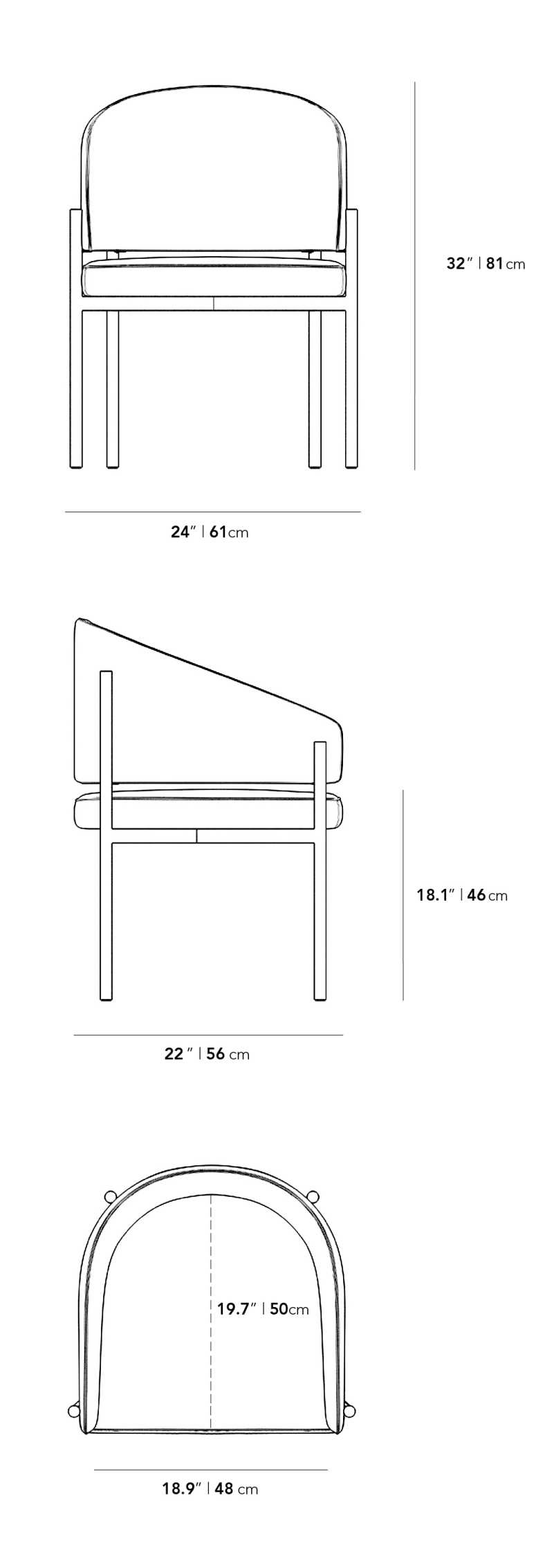 Pearl Brass Dining Chair