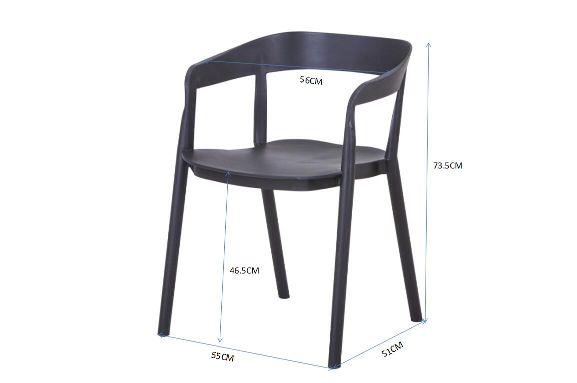 Black Arm Chair - Mills