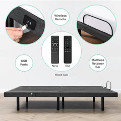 15" Massaging  Adjustable Bed with Wireless Remote