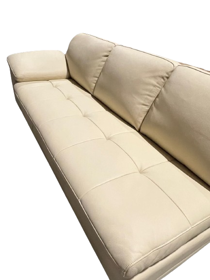 Leather Look left sectional cream (Minor damage)