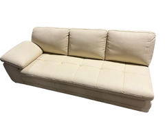 Leather Look left sectional cream (Minor damage)