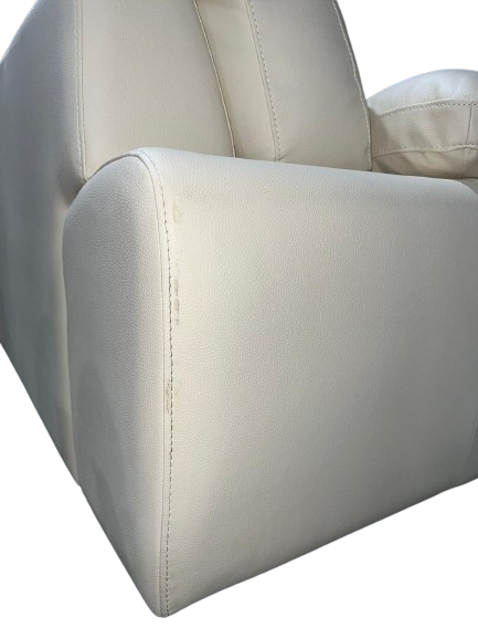 Leather Look left sectional cream (Minor damage)
