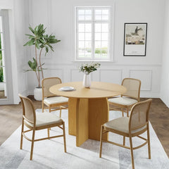 52" Wood Round Dining Table