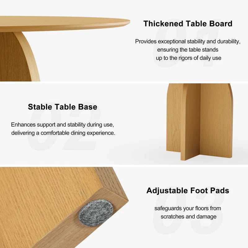 52" Wood Round Dining Table